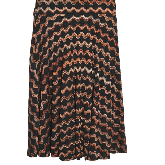 Sangria Chevron A-Line Midi Dress Multicolor Short Sleeve Office Party Fall 6 - Picture 11 of 16